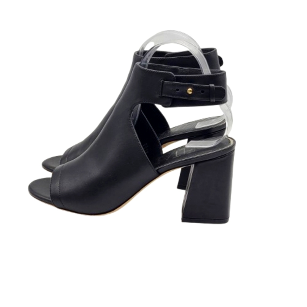 Deltan Sadie Sandal Shootie Size 9 Black Open Toe Ankle Strap Leather - Picture 5 of 13
